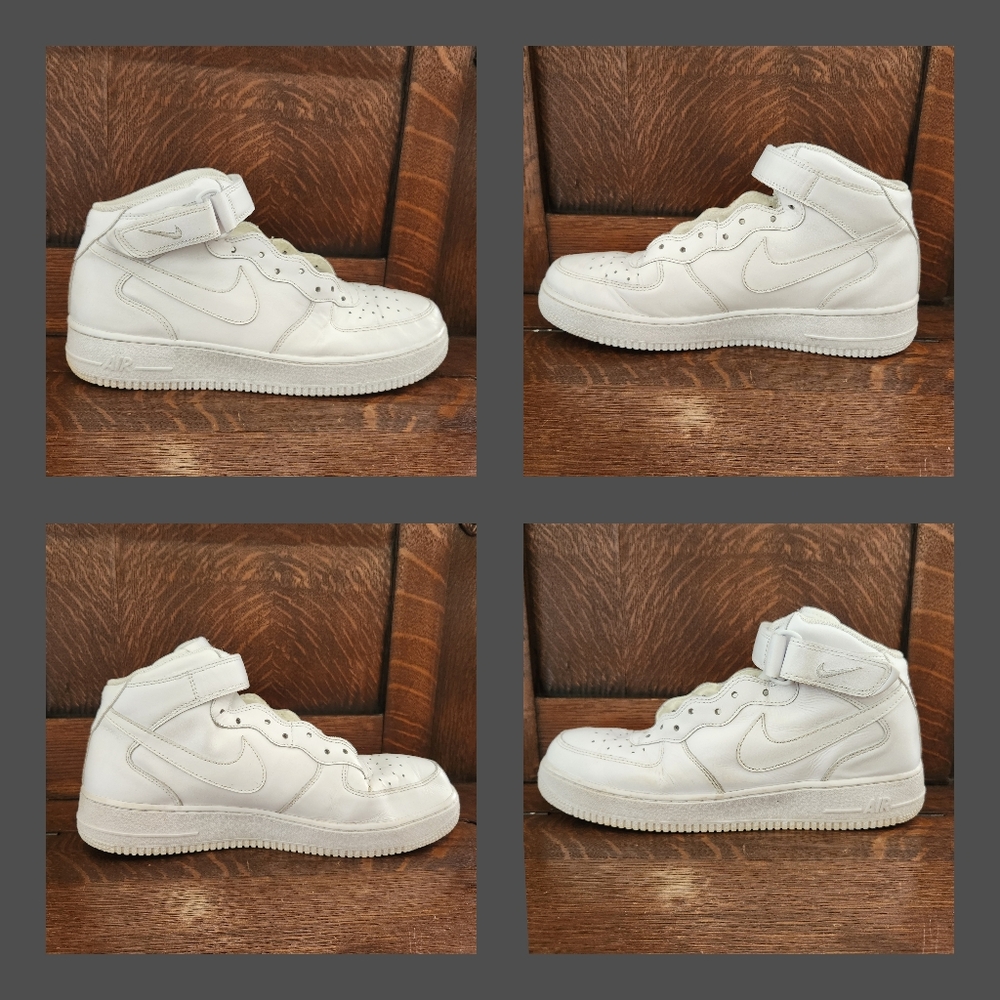Nike White High-Top Sneakers with Ankle Strap